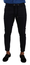 Blue Cotton Stretch Jogging Trouser Pants Dolce & Gabbana