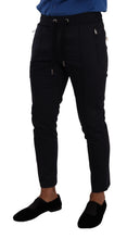 Blue Cotton Stretch Jogging Trouser Pants Dolce & Gabbana