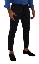 Blue Cotton Stretch Jogging Trouser Pants Dolce & Gabbana