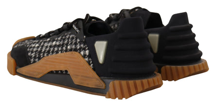 Black White Fabric Lace Up NS1 Sneakers Dolce & Gabbana