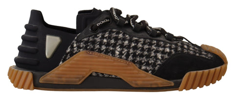 Black White Fabric Lace Up NS1 Sneakers Dolce & Gabbana