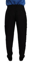 Black Cotton Stretch Tapered Cargo Pants Dolce & Gabbana
