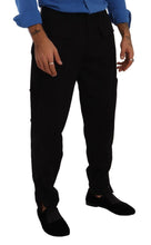 Black Cotton Stretch Tapered Cargo Pants Dolce & Gabbana