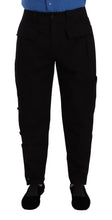Black Cotton Stretch Tapered Cargo Pants Dolce & Gabbana