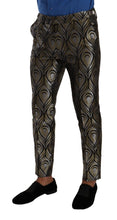 Silver Gold Jacquard Men Trouser Dress Pants Dolce & Gabbana