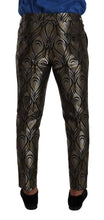 Silver Gold Jacquard Men Trouser Dress Pants Dolce & Gabbana