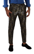 Silver Gold Jacquard Men Trouser Dress Pants Dolce & Gabbana