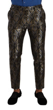 Silver Gold Jacquard Men Trouser Dress Pants Dolce & Gabbana