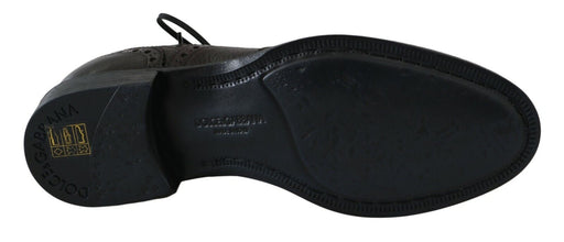 Brown Leather Wingtip Derby Formal Shoes Dolce & Gabbana