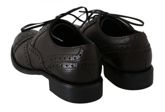Brown Leather Wingtip Derby Formal Shoes Dolce & Gabbana