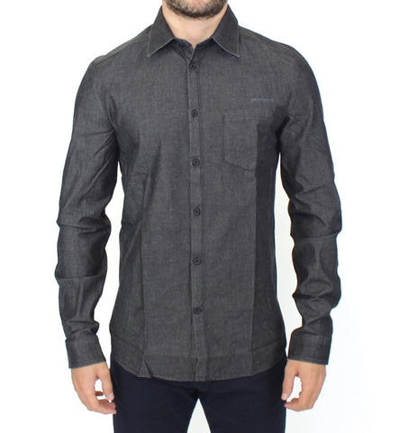 Denim Jeans Cotton Casual Gray Stretch Shirt Ermanno Scervino