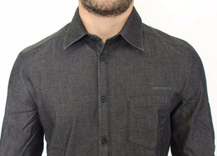 Denim Jeans Cotton Casual Gray Stretch Shirt Ermanno Scervino