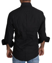 Black Cotton Formal Dress Men Top Shirt Dolce & Gabbana