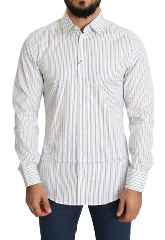 White Striped Formal MARTINI Shirt Dolce & Gabbana