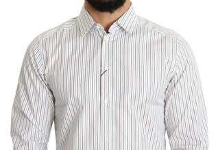 White Striped Formal MARTINI Shirt Dolce & Gabbana