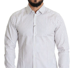 White Striped Formal MARTINI Shirt Dolce & Gabbana