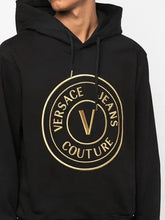Chic Black Hooded Sweatshirt Versace Jeans