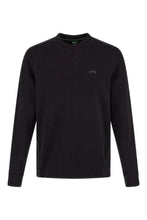 Elegant Black Cotton Round Neck Sweatshirt Hugo Boss