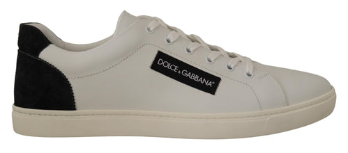 White Black Leather Low Shoes Sneakers Dolce & Gabbana