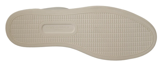 White Black Leather Low Shoes Sneakers Dolce & Gabbana