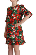 Multicolor Red Floral Shift Gown Dress Dolce & Gabbana