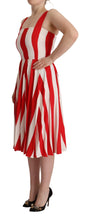 White Red Stretch Shift A-line Gown Dress Dolce & Gabbana