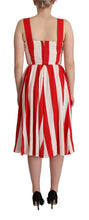 White Red Stretch Shift A-line Gown Dress Dolce & Gabbana