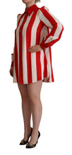 White Red Stretch Mini Shirt Gown Dress Dolce & Gabbana