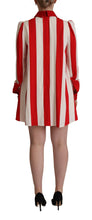 White Red Stretch Mini Shirt Gown Dress Dolce & Gabbana