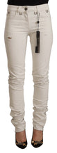 White Mid Waist Cotton Denim Slim Fit Jeans Karl Lagerfeld