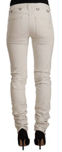 White Mid Waist Cotton Denim Slim Fit Jeans Karl Lagerfeld