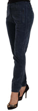 Blue Mid Waist Cotton Stretch Tapered Pants Peserico
