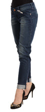 Blue Washed Low Waist Skinny Denim Folded Hem Jeans Acht