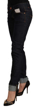 Black Cotton Low Waist Slim Fit Denim Jeans Acht
