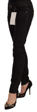 Black Cotton Low Waist Skinny Denim Jeans Acht
