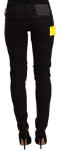 Black Cotton Low Waist Skinny Denim Jeans Acht