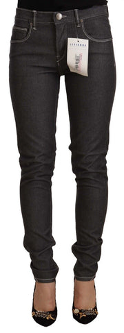 Black Low Waist Skinny Denim Slim Fit Jeans Acht