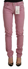 Pink Cotton Slim Fit Women Denim Skinny Jeans Acht