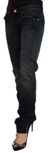 Black Washed Cotton Skinny Denim Low Waist Jeans Acht