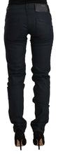 Black Cotton Low Waist Slim Fit Denim Jeans Acht