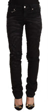 Black Mid Waist Embellished Skinny Jeans Just Cavalli