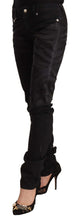 Black Mid Waist Embellished Skinny Jeans Just Cavalli