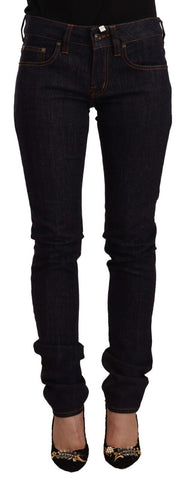 Black Mid Waist Cotton Denim Skinny Jeans GF Ferre