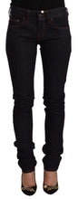 Black Mid Waist Cotton Denim Skinny Jeans GF Ferre