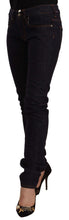 Black Mid Waist Cotton Denim Skinny Jeans GF Ferre