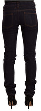 Black Mid Waist Cotton Denim Skinny Jeans GF Ferre
