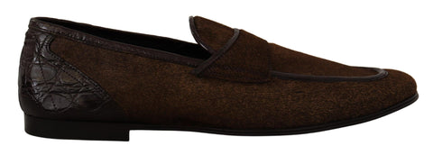 Shoes Dress Loafers Brown Leather Slip Shoes Dolce & Gabbana