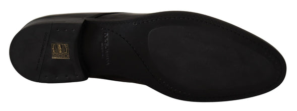 Black Leather Lace Up Formal Derby Shoes Dolce & Gabbana