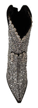 Black Suede Strass Crystal Cowgirl Boots Dolce & Gabbana