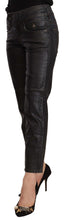 Black Glittered Mid Waist Cotton Cropped Pants John Galliano